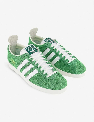 Shop Adidas Originals Gazelle Vintage Suede Trainers In Semi Flash Line White Wh