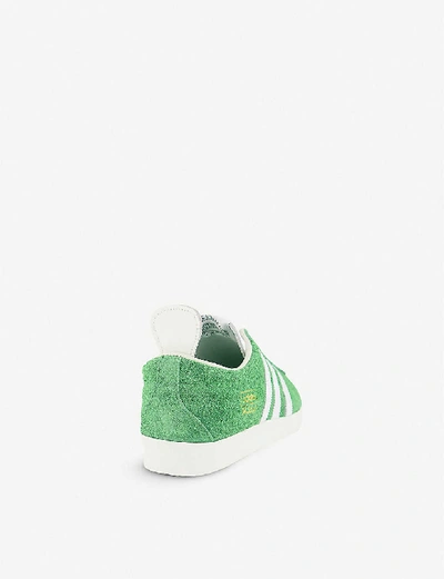 Shop Adidas Originals Gazelle Vintage Suede Trainers In Semi Flash Line White Wh