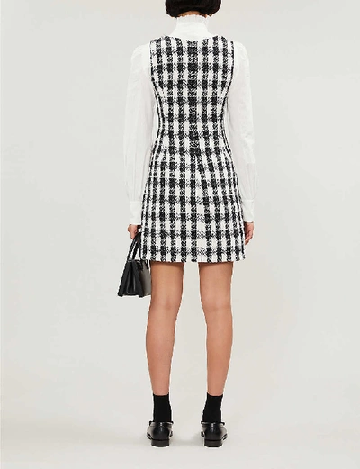 Shop Maje Rocky Boucle Mini Dress In Black+++white