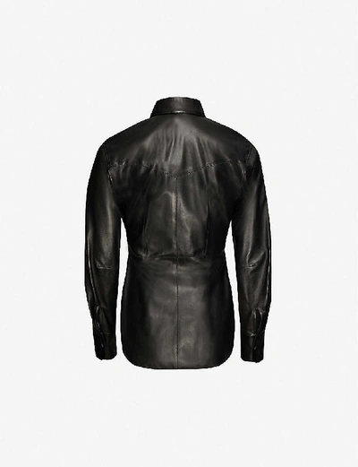 Shop Isabel Marant Xiao Regualr-fit Leather Shirt In Black