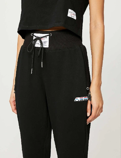 Shop Adam Selman Sport Logo-detail Jersey Jogging Bottoms In Heather+grey