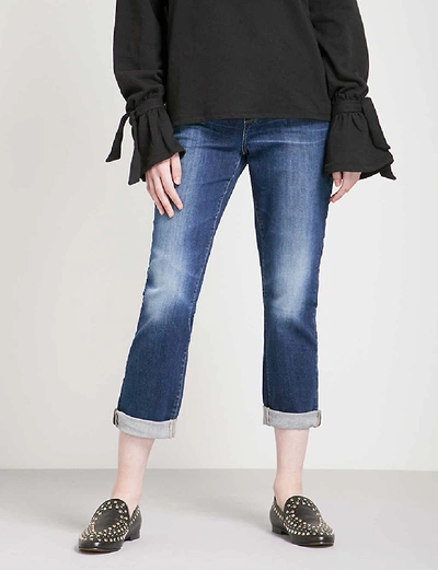 Shop Paige Women's Enchant Brigitte Skinny Cropped High-rise Jeans In Enchant (blue)