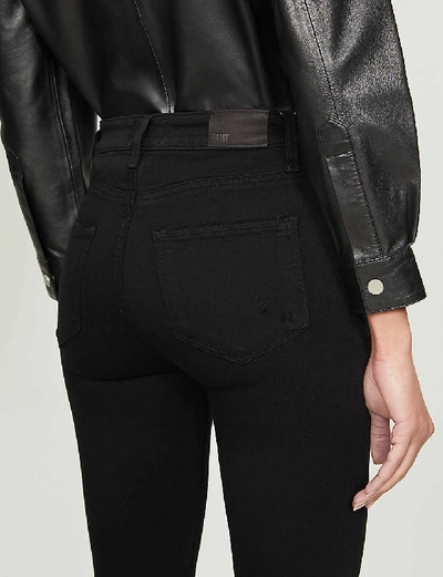Shop Paige Margot Skinny High-rise Jeans In Black Anchor Destructed