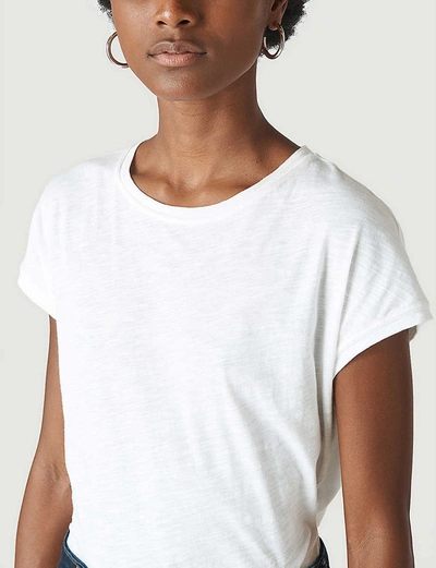 Shop Whistles Women's White Cap-sleeve Cotton-jersey T-shirt