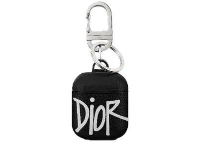 Pre-owned Dior  And Shawn Airpods Case Black