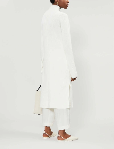 Shop The Row Moa Funnel-neck Wool And Cashmere-blend Midi Dress In Ivory