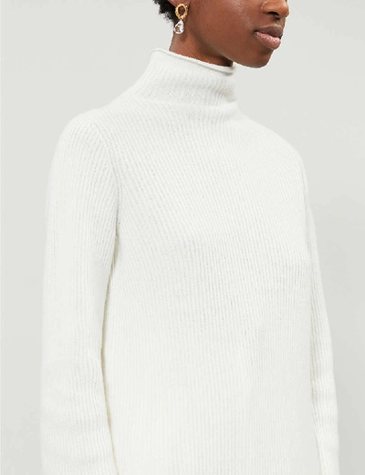 Shop The Row Moa Funnel-neck Wool And Cashmere-blend Midi Dress In Ivory