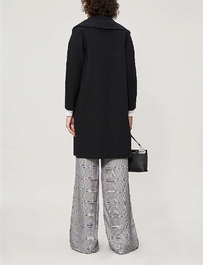 S Max Mara Womens Black Messi Wool Wrap Coat In Black