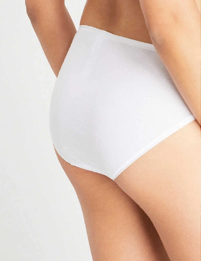 Hanro Cotton Seamless High-cut Full Brief In White