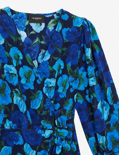 Shop The Kooples Floral-print Crepe Mini Dress In Blu01