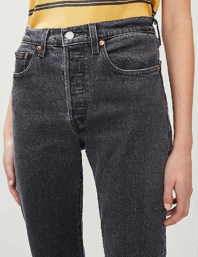 Shop Levi's 501 Cropped Straight High-rise Jeans In Cabo Fade