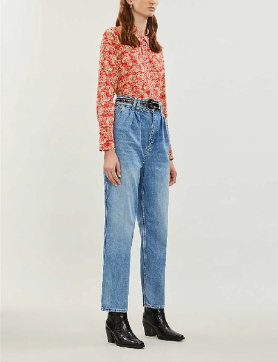 Shop Sandro Relaxed-fit High-rise Jeans