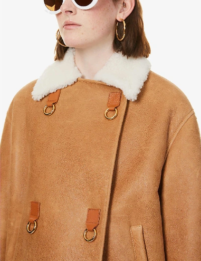Shop Loewe Cropped Contrast-collar Suede Leather Jacket