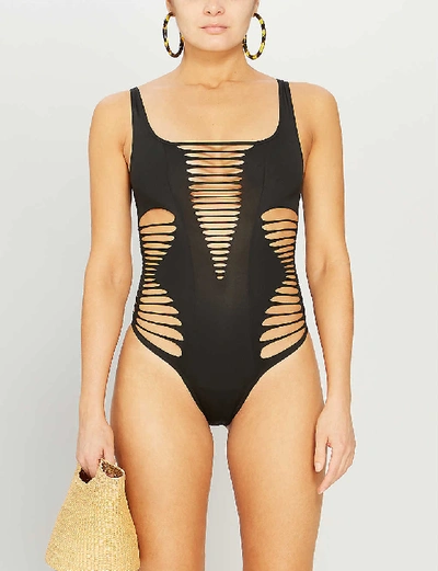 Shop Agent Provocateur Dakotta Cutout-panel Swimsuit In Black