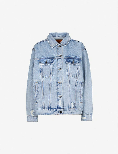 Shop Anine Bing Rory Denim Jacket In Vintage Blue