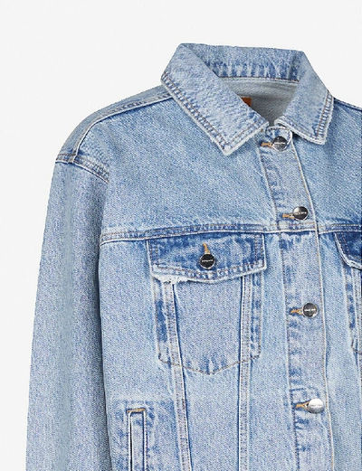 Shop Anine Bing Rory Denim Jacket In Vintage Blue