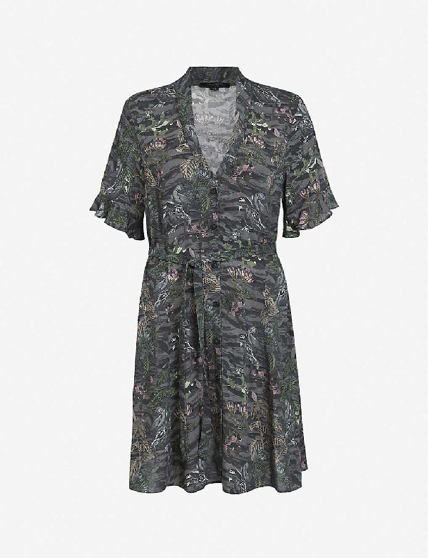 tropical print mini dress