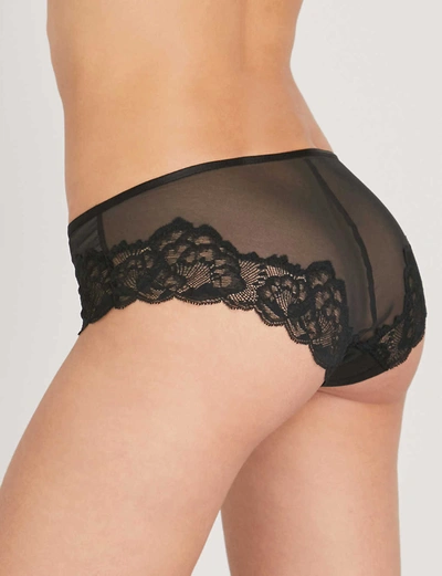 Shop Chantelle Orangerie Mesh And Lace Hipster Briefs In Black