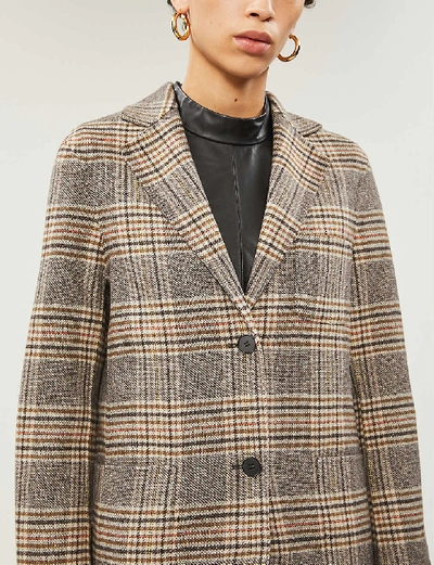 Shop Maje Garion Wool-blend Jacket In Beige