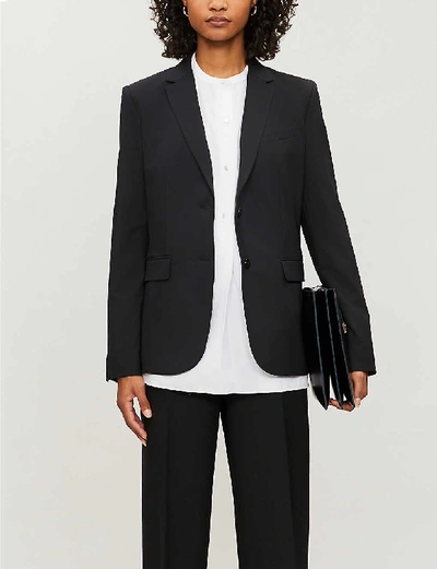 Shop Theory Single-breasted Wool-blend Blazer In Black