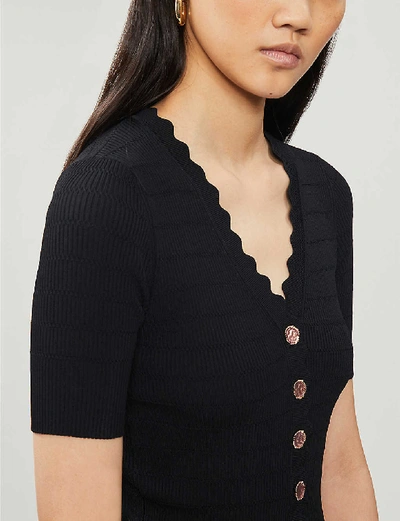 Cecil Decorative-button Knit Cardigan In Black