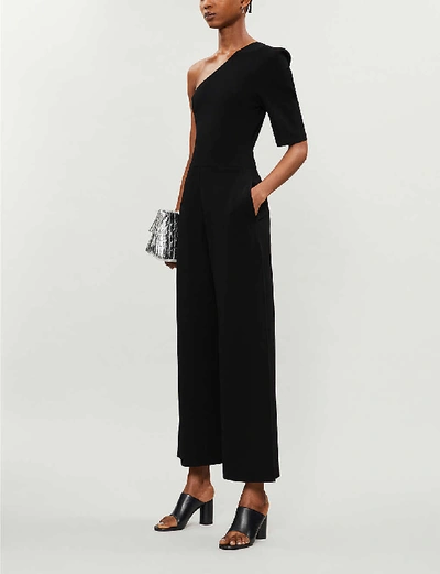 Shop Stella Mccartney Wide-leg Knitted Jumpsuit In Black