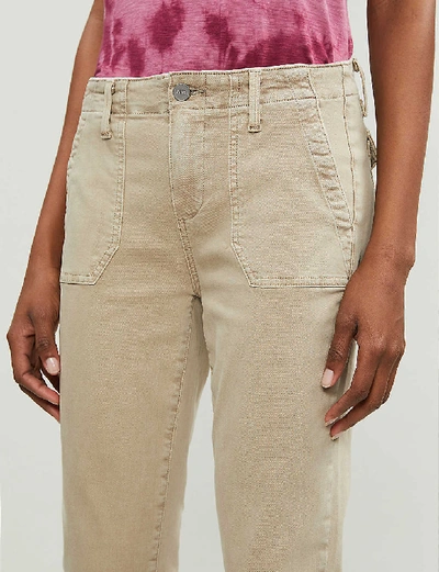 Shop Paige Mayslie Stretch-cotton Trousers In Vintage White Oak