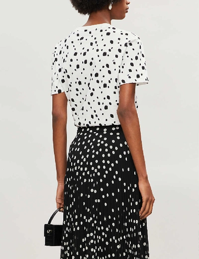 Shop Ted Baker Womens White Dotty Swarovski-embellished Print Cotton-jersey T-shirt 6