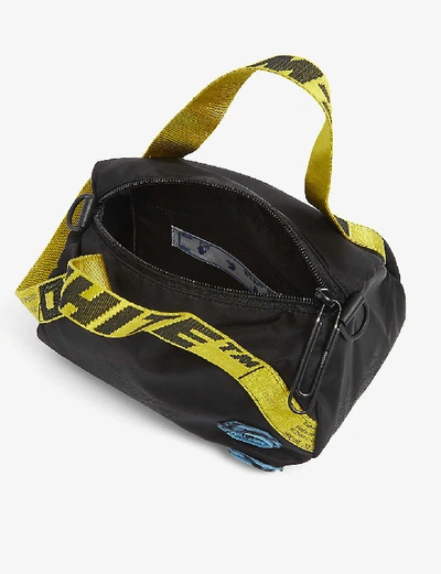 Shop Off-white Logo-print Cotton Duffle Bag