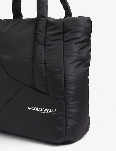 Shop A-cold-wall* Logo-embroidered Nylon Tote In Black