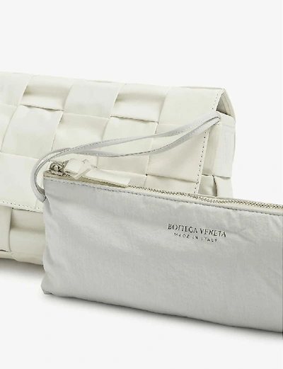Shop Bottega Veneta Cassette Leather Cross-body Bag In White