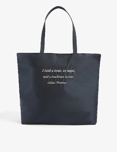 Shop Undercover Beast Angel Embroidered Shell Tote In Navy