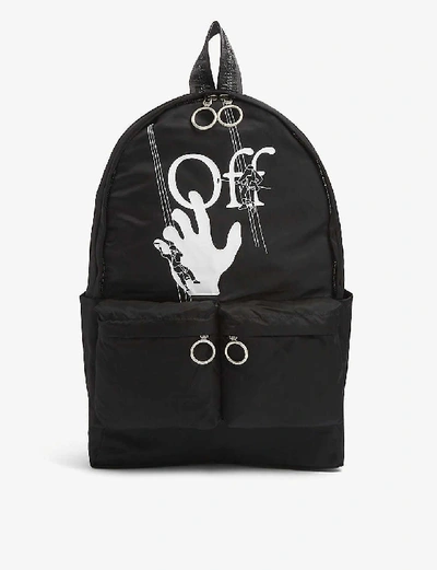 Shop Off-white Hand Painter Cotton Backpack