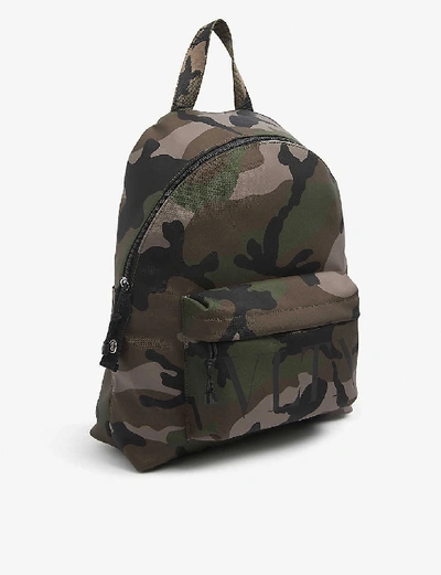 Shop Valentino Hangers Branded Camo-print Nylon Backpack