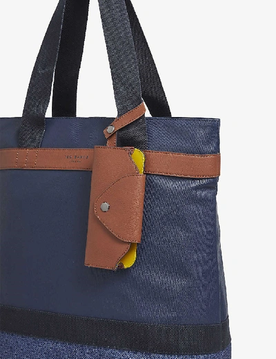 Shop Ted Baker Jungles Cotton Canvas Tote Bag In Navy