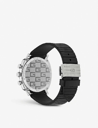 Shop Gucci Ya157301 Grip Stainless Steel And Rubber Watch In Black