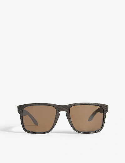 Shop Oakley Men's Brown Holbrook Xl O-matter Polarised Square-frame Sunglasses