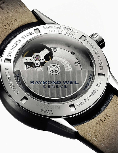 Shop Raymond Weil 2780-stc-acdc1 Freelancer Stainless Steel And Leather Watch