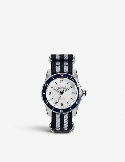 Shop Bremont Mens White S300 White Supermarine Automatic Stainless Steel And Canvas Watch