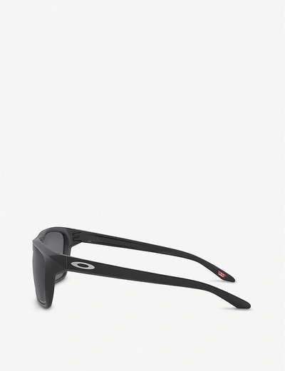 Shop Oakley Men's Black Oo9448-57 Sylas Acetate Rectangle-frame Sunglasses