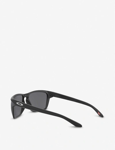 Shop Oakley Men's Black Oo9448-57 Sylas Acetate Rectangle-frame Sunglasses