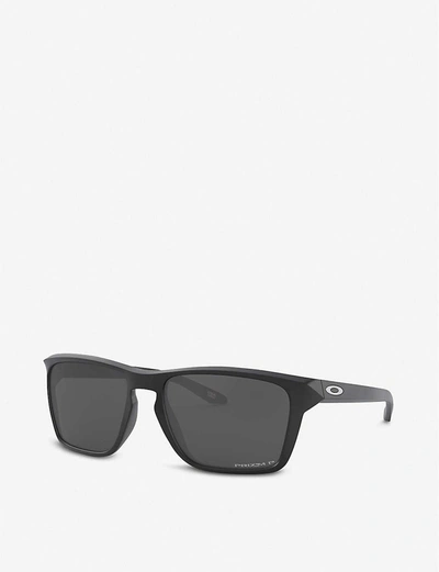 Shop Oakley Men's Black Oo9448-57 Sylas Acetate Rectangle-frame Sunglasses