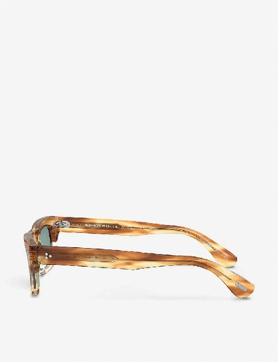 Shop Oliver Peoples Ov5417su 50 Jaye Acetate Rectangle-frame Sunglasses In Brown