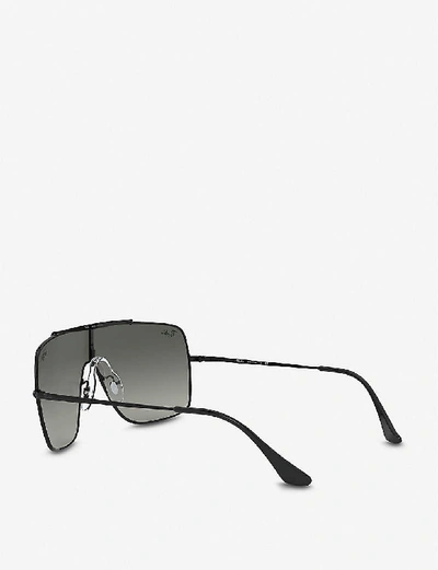 Shop Ray Ban Ray-ban Mens Black Wings Ii Rb3597 Metal Square-frame Sunglasses