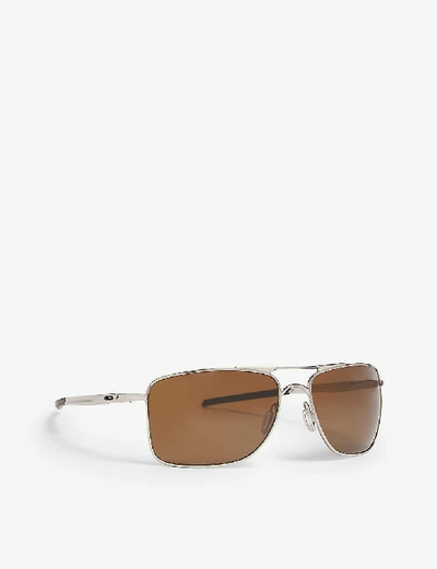 Shop Oakley Men's Silver Gauge 8 Rectangle-frame Sunglasses