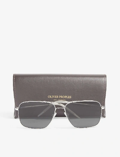 Shop Oliver Peoples Ov1150 Clifton Square-frame Sunglasses In Silver