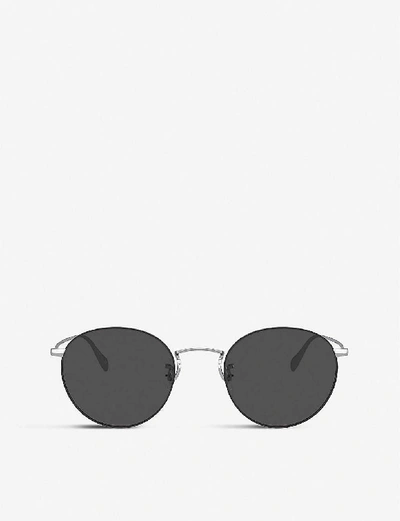Oliver Peoples Ov1186s Coleridge Sun Metal And Crystal Round Sunglasses In Silver