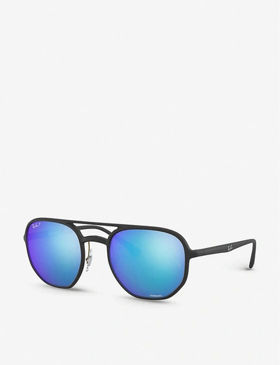 Shop Ray Ban Rb4321ch Chromance Acetate Hexagonal-frame Sunglasses In Black