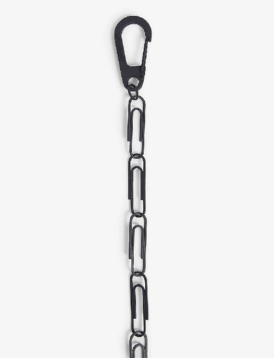 Shop Off-white Paperclip Keyring In Black