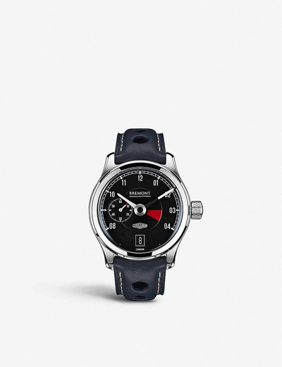 Shop Bremont Bj-i/bk/r Jaguar Mki Chronograph Stainless Steel And Leather Watch In Black